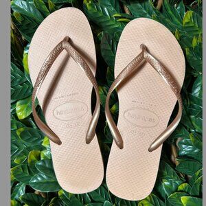 Havaianas Tan/Beige Women's Slim Flip Flops US Size 9